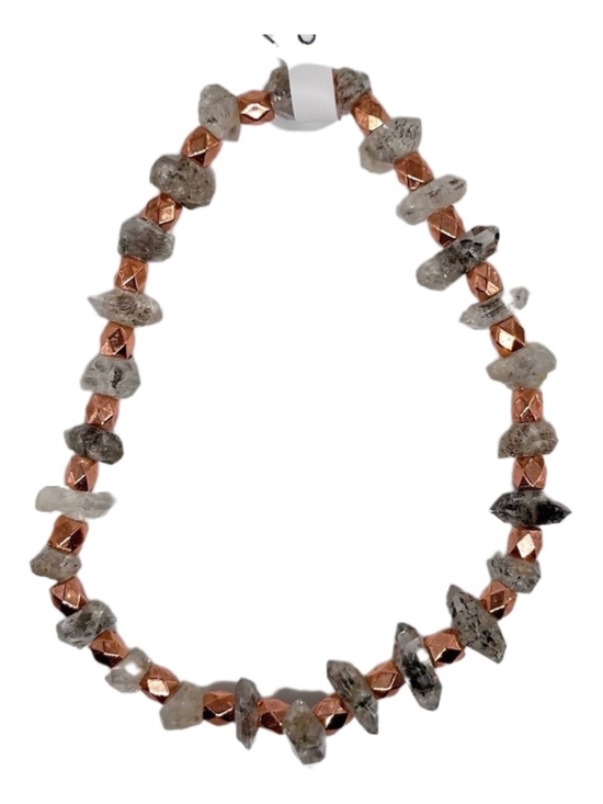 Handmade Jewelry - Herkimer NY quartz bracelet stretchy handmade